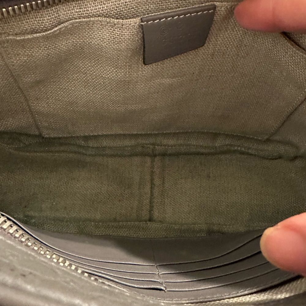 Gucci Bree Gray Leather Crossbody Bag - Picture 10 of 12